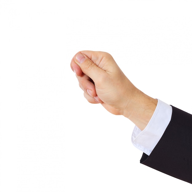 Empty hand businessman in suit isolated