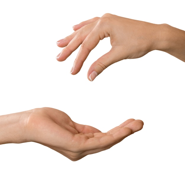empty hand giving something to other hand