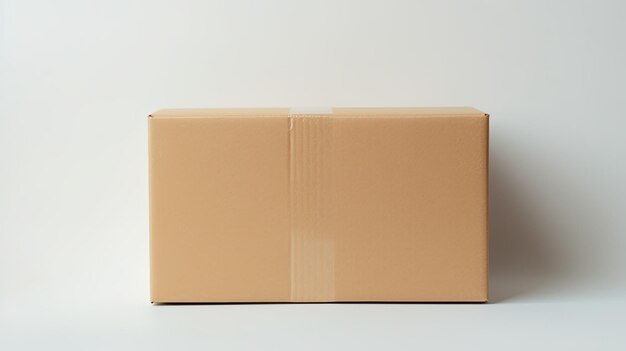 Пустые руки, держащие картонную коробку на ярком фоне Мокет изображения