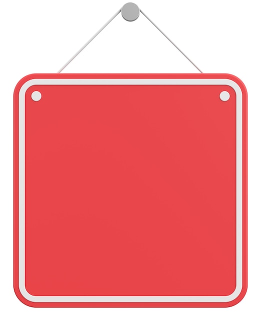 Photo empty hanging sign 3d illustration