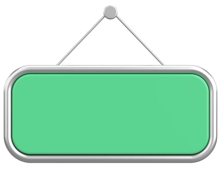 Photo empty hanging sign 3d illustration