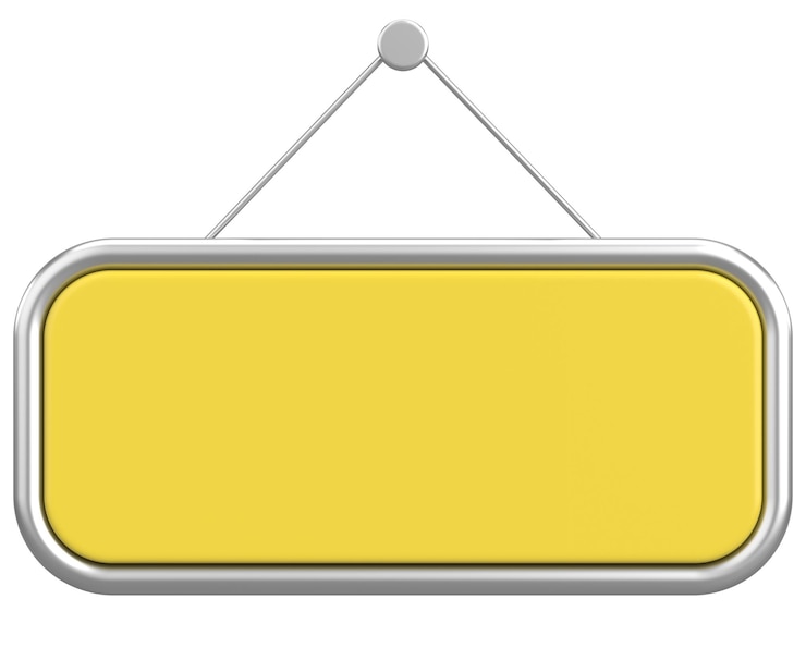 Photo empty hanging sign 3d illustration