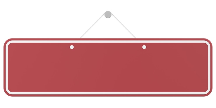 Photo empty hanging sign 3d illustration