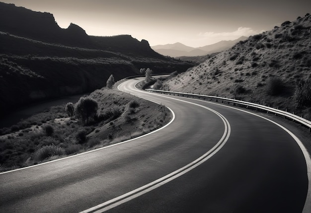 Empty highway road