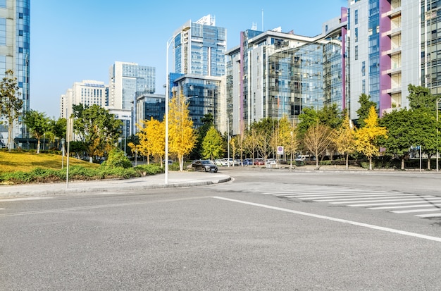 empty highway with cityscape and skyline of chongqing,China.