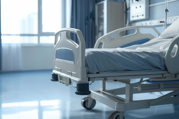 Empty hospital bed for patient Hospital bed specially designed for hospitalized patients Clean