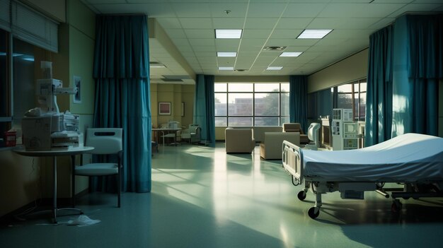 Empty hospital hallway