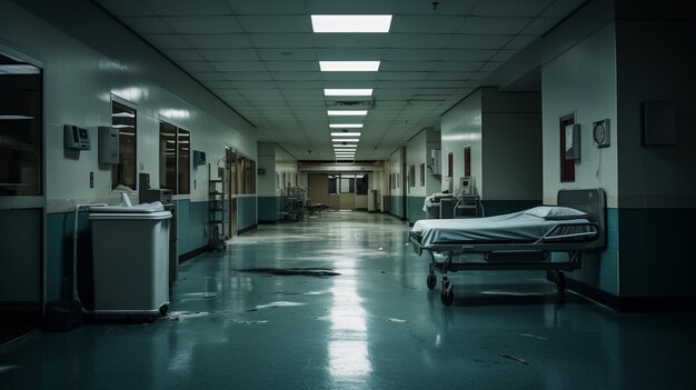 Empty hospital hallway