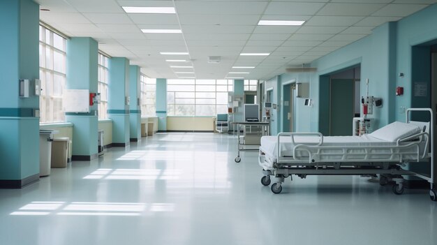 Empty hospital hallway