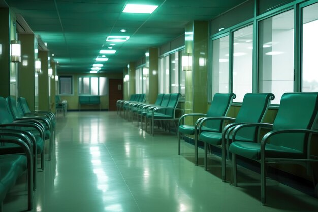 empty hospital waiting area night view professional advertising photography