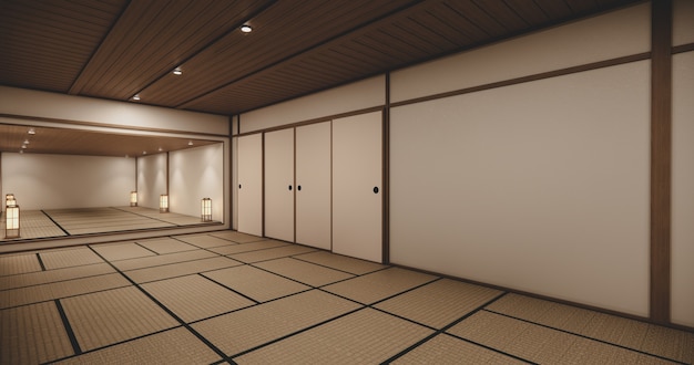 Empty house hall with tatami