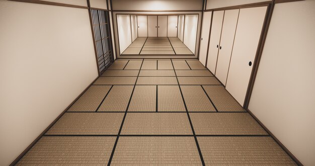 Empty house hall with tatami