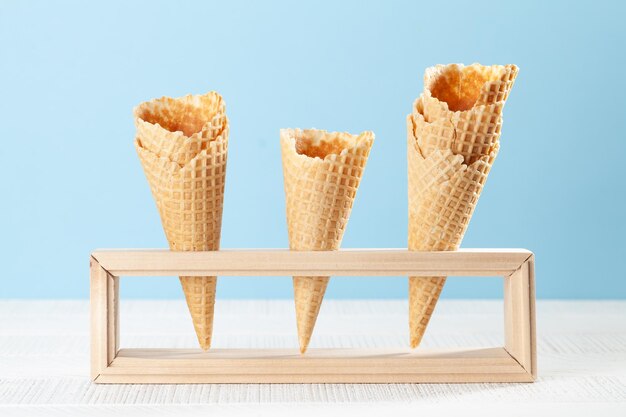 Empty ice cream cones