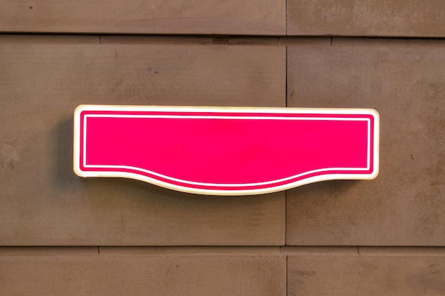 Photo empty illuminated red street sign at night