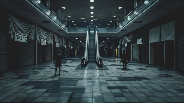 Photo empty indoor shopping center