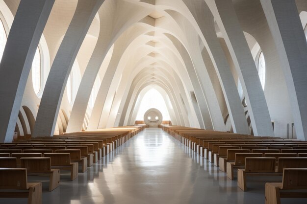 Photo empty interior shape of the churches amplifies spiritual energy generative ai