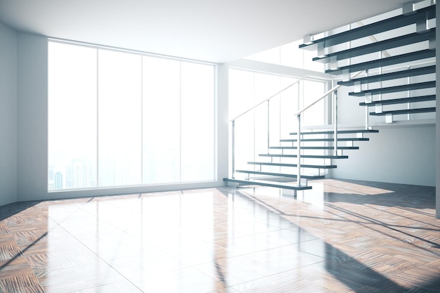 Empty interior with stairs