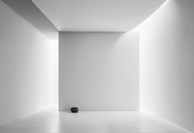 empty interior with white walls and floor empty room with space for text mock up 3d rendering 3d