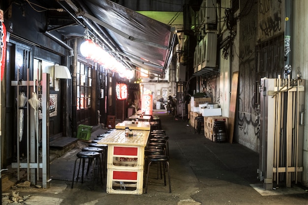 写真 空の日本の屋台の食べ物のレストラン