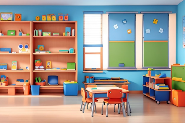 Premium AI Image | Empty kindergarten room with classroom objects ...