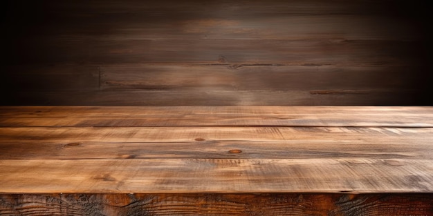 Photo empty kitchen table with a wooden board background