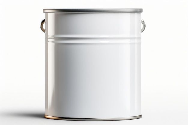 Empty Label Paint Can Isolated on a White Background Generative Ai