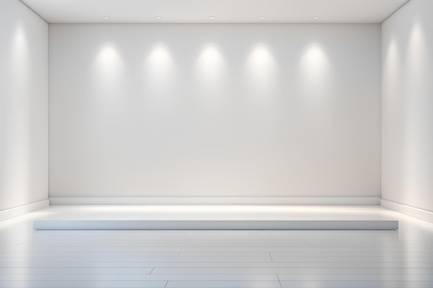 Photo empty light room with white podium for product presentation show cosmetic product on stage pedesta