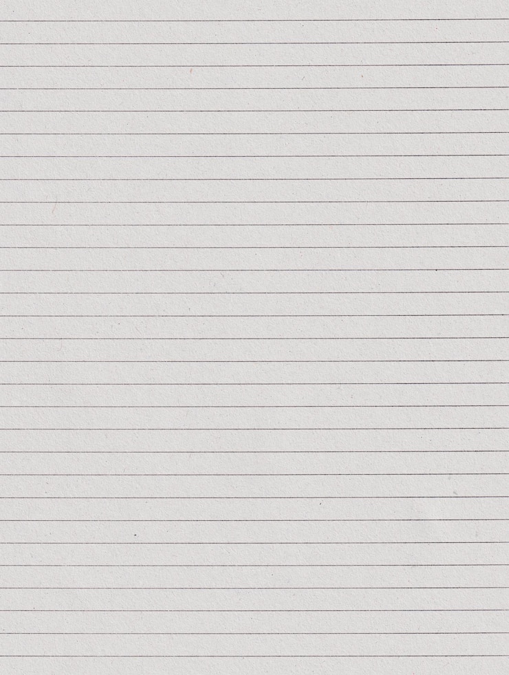 Photo empty lined sheet of paper, mockup, space for text