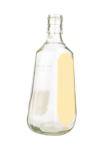 Empty liquor bottle isolated on white background