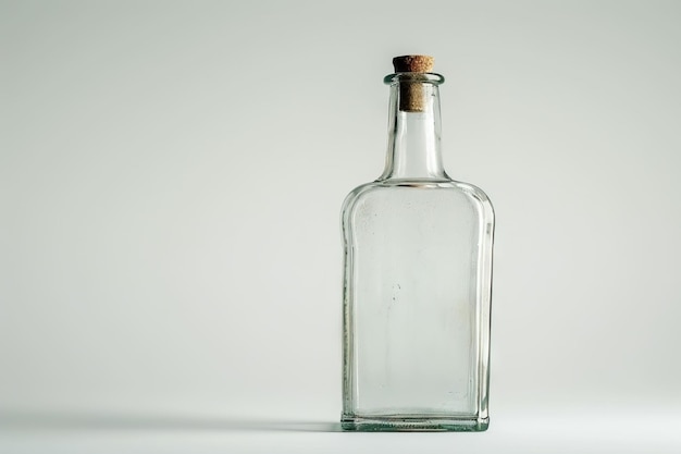 empty liquor bottle on a white background