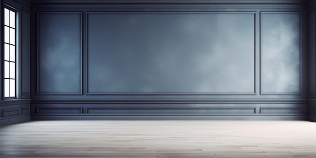 Empty living room with blank wall