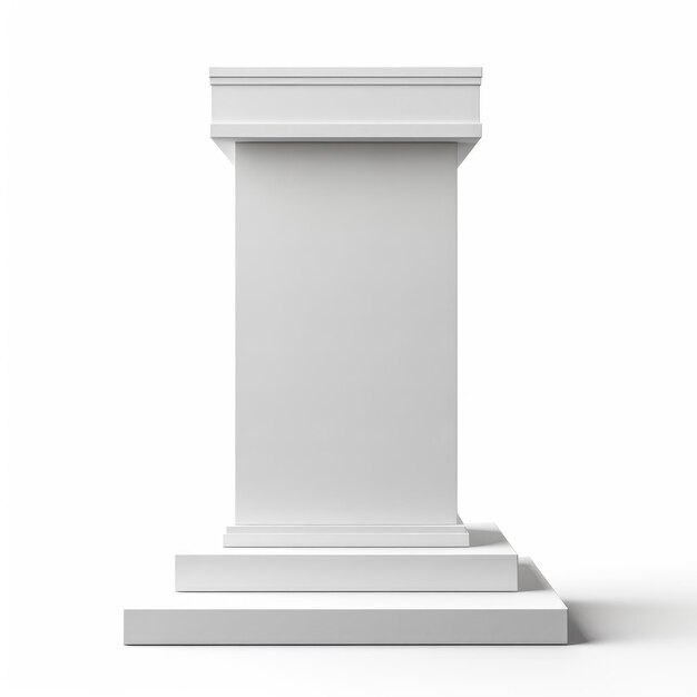 Empty Luxury Elegant Podium on White Background