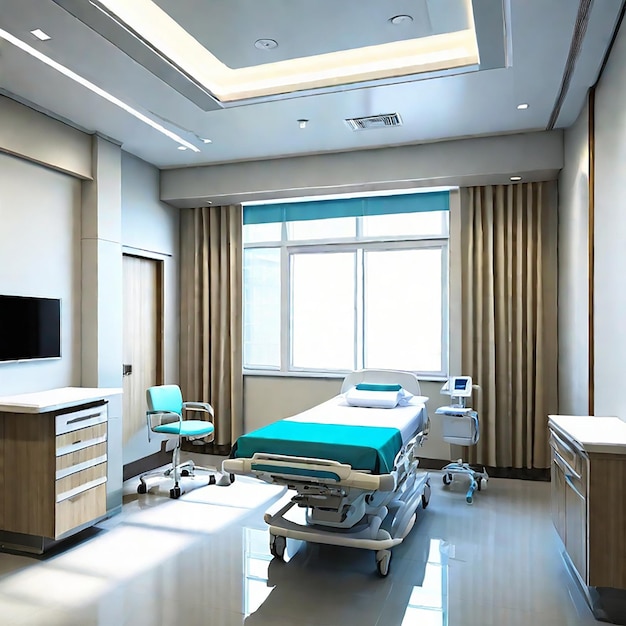 Empty Luxury Modern Hospital Room generated by AI