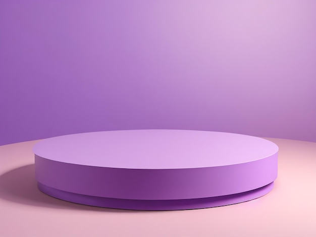 Empty magenta cylinder podium floating on violet background 3d empty purple pedestal mockup space f