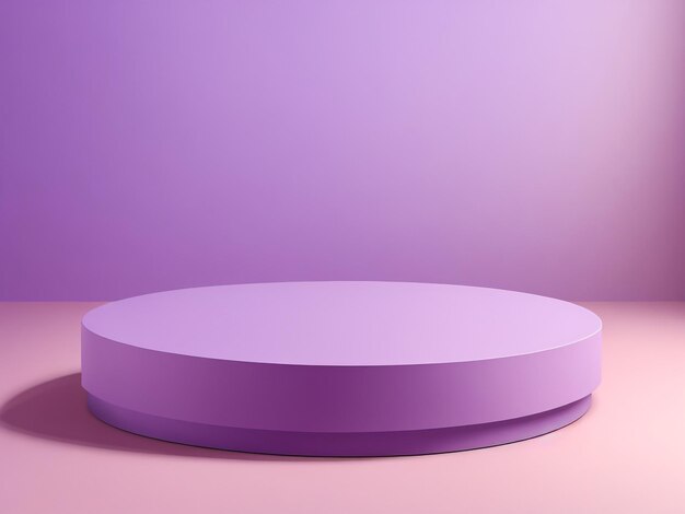 Empty magenta cylinder podium floating on violet background 3d empty purple pedestal mockup space f