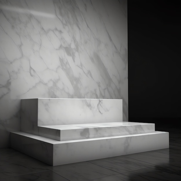 Empty marble minimal podium