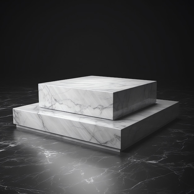 Empty marble minimal podium