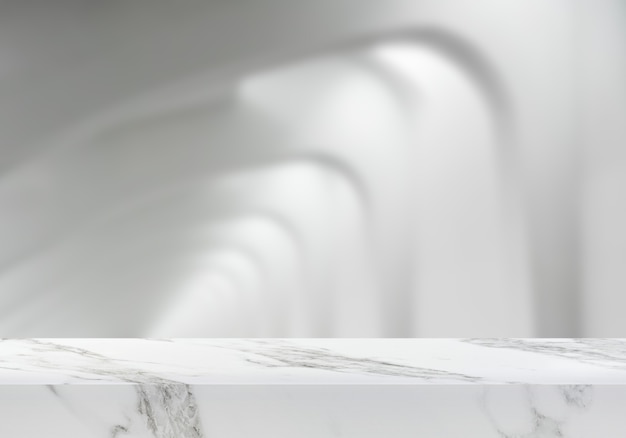 empty marble table at gallery architecture background product backdrop