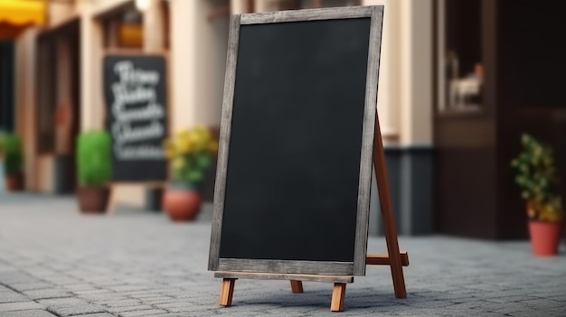 Empty menu board stand Generative ai