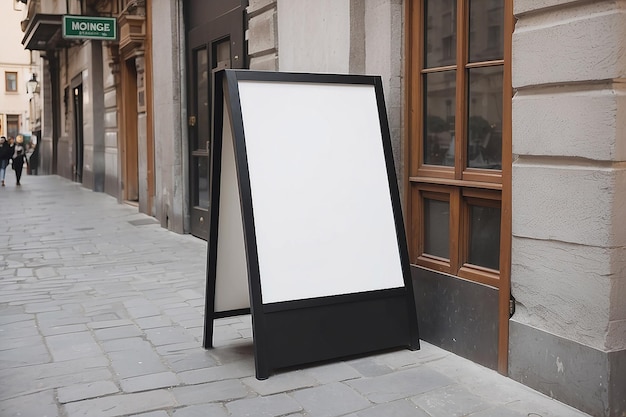 Photo empty menu board standing on the street