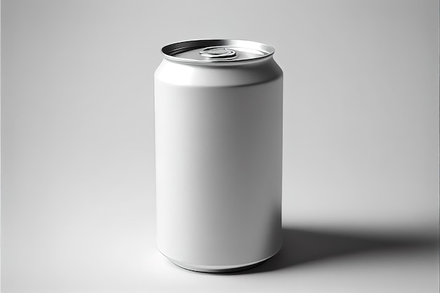 Empty metal can mockup AI generated