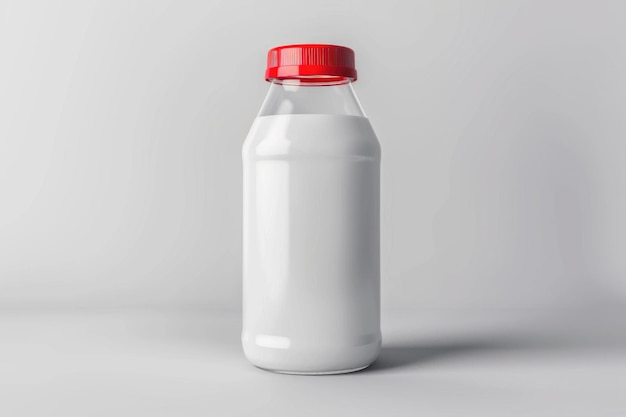 empty milk bottle isolated on white with clipping path