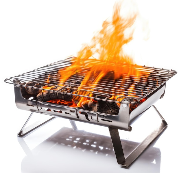 Empty mini square grill Portable Barbecue BBQ with Flame and Smoke Mini Barbecue