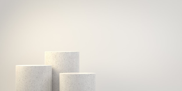 Empty Minimal Basic Step Marble Podium With Copy Space Background 3d Render