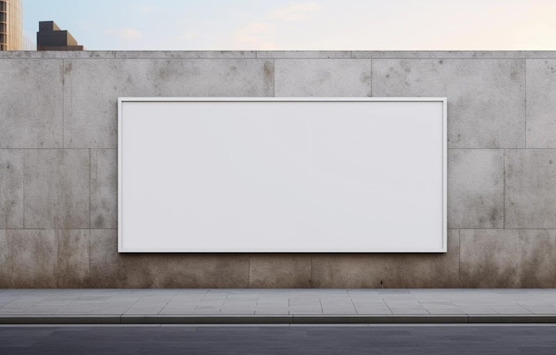 Empty mockup of light box poster on wall outdoors