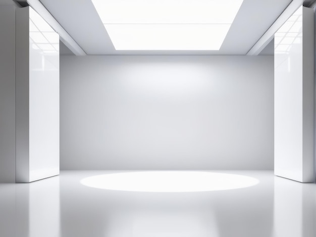 Premium AI Image | Empty modern white stage background for product ...