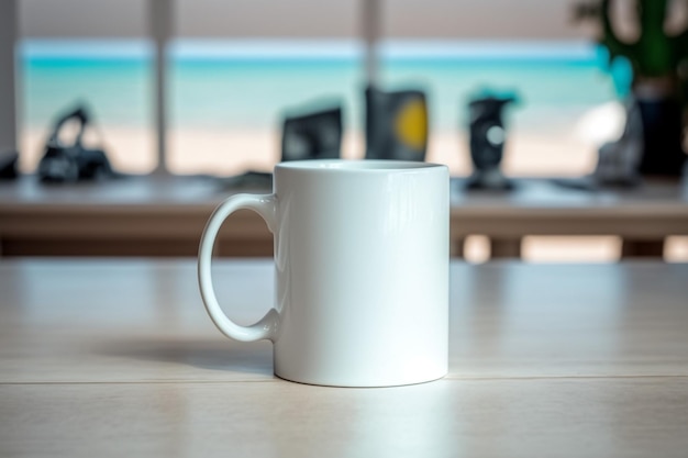Foto empty mug mock-up voor advertentie foto's merken