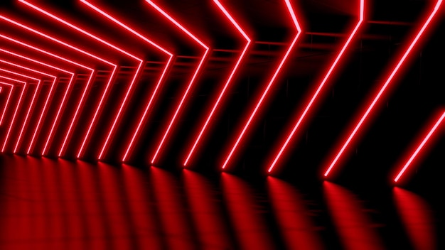 Empty neon background 3D rendering