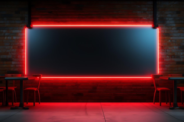 empty neon light restaurant wall for logo