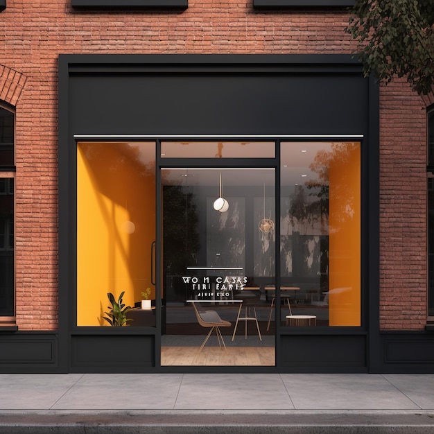 An empty neutral colored corner store front